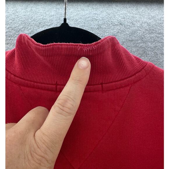 Vintage Tommy Hilfiger Men's sz L Y2K Classic Red and Grey Pullover Quarter Zip - Picture 4 of 14
